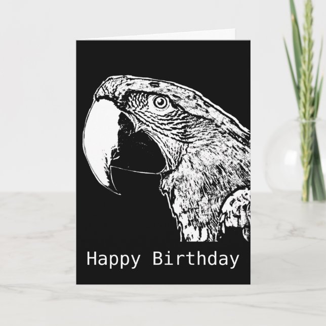 Parrot Squawk Happy Birthday Card Karte (Vorderseite)