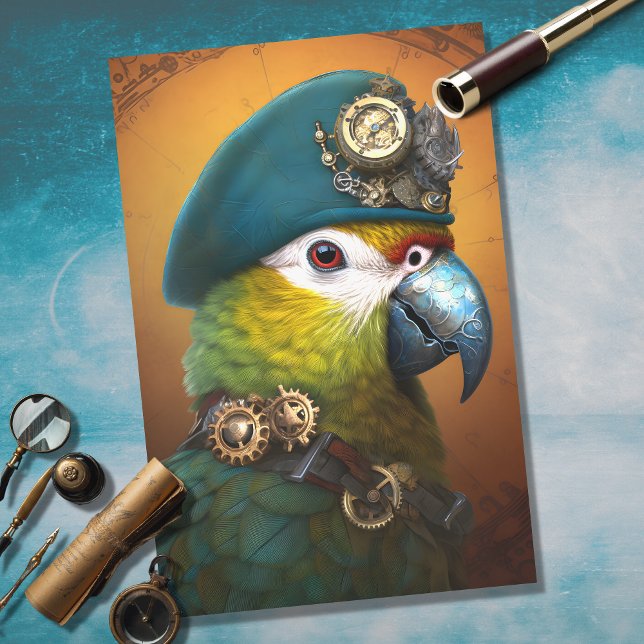 Parrot Steampunk 2 Decoupage Paper Seidenpapier (Von Creator hochgeladen)