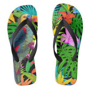 PARROT TROPICAL BIRD FLIP FLOPS
