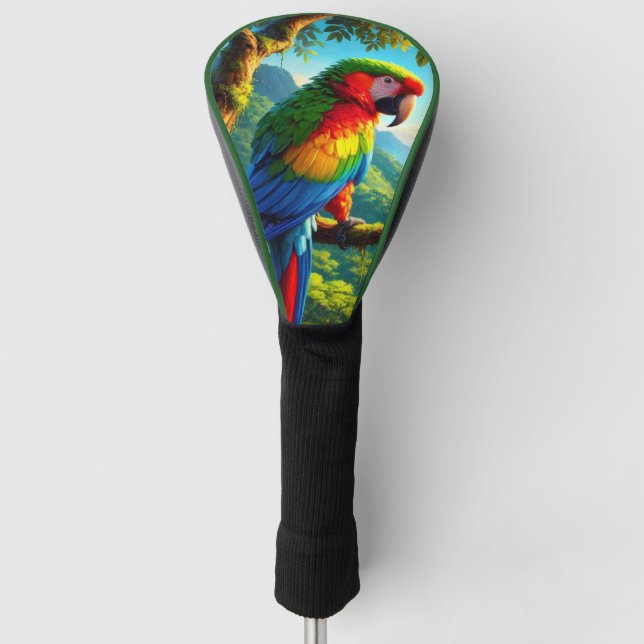 Parrot Tropical Macaw "Bird Lover" Golf Headcover (Vorderseite)