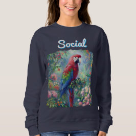Parrot-Vogel-Jungle-Blumenmalerei Sweatshirt