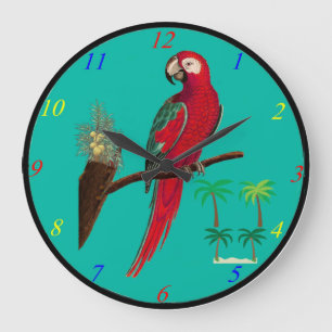 Parrot Wall Clock Große Wanduhr
