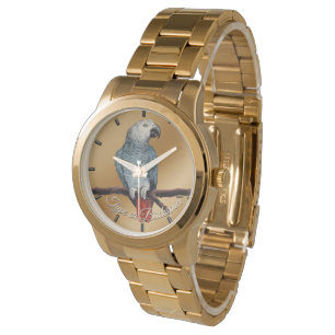 Parrot Watch African Gray Wristwatch Personalisier Armbanduhr