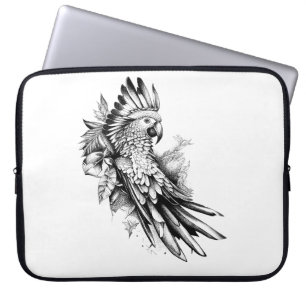 Parrot Wild Animal Nature Illustration Art Tattoo Laptopschutzhülle