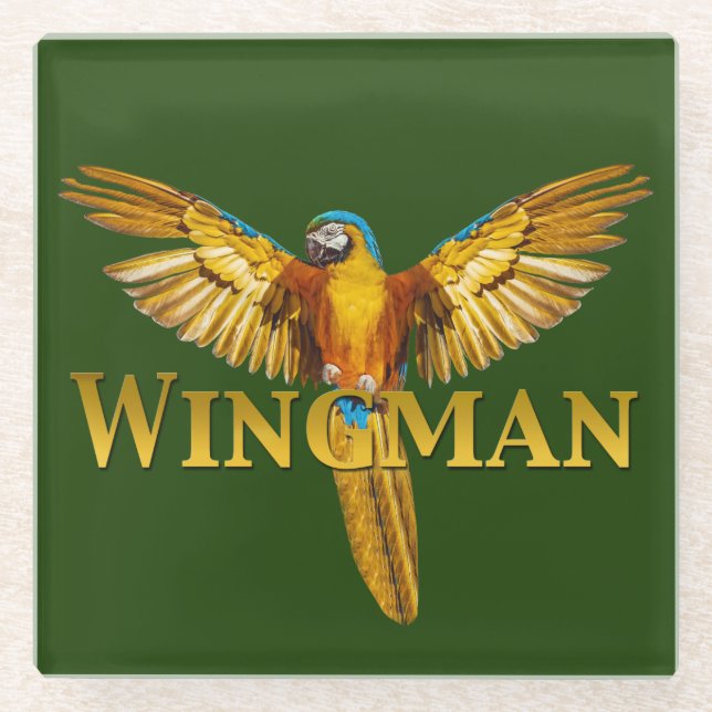 Parrot Wingman Glasuntersetzer (Vorderseite)