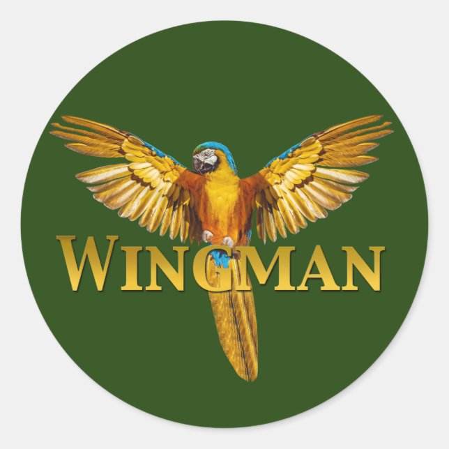 Parrot Wingman Runder Aufkleber (Vorderseite)