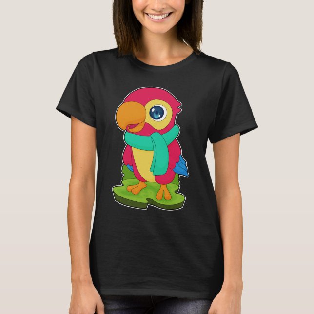 Parrot Winter Scarf T-Shirt (Vorderseite)