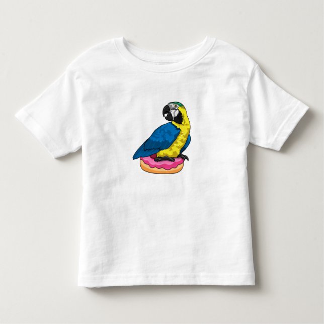 Parrot with Donut Kleinkind T-shirt (Vorderseite)