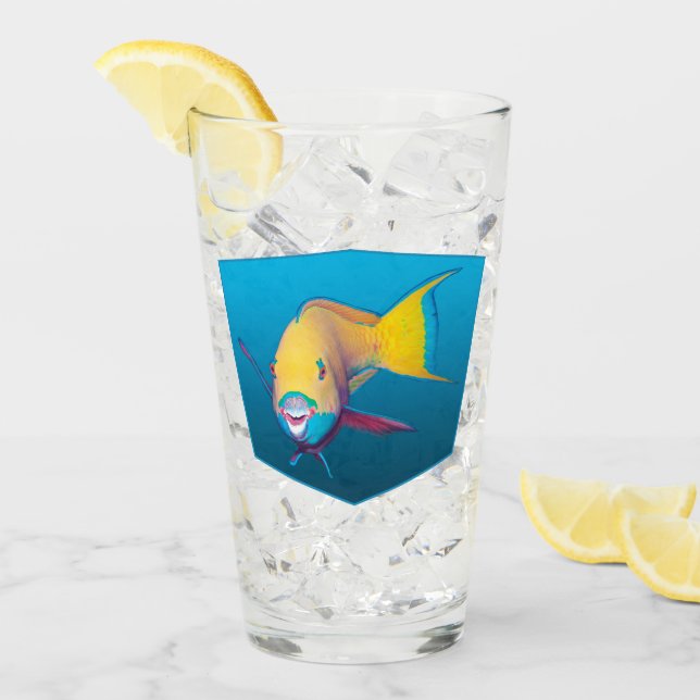 Parrotfish - blauer Hintergrund mit Designgradient Glas (Vorderseite Ice)