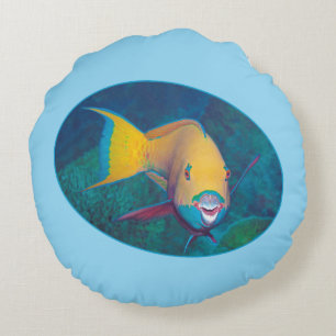 Parrotfish Unterwasserfoto - Fotografie Rundes Kissen