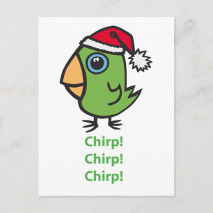 Parrotlet in Weihnachtsmannmütze Feiertagspostkarte