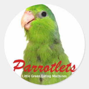 Parrotlet Vogelaufkleber Art Parrot Grüner Paprik Runder Aufkleber