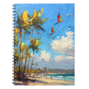 Parrots in tropischer Palm Beach Art Notizblock