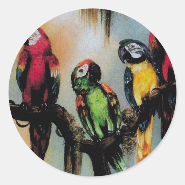 Parrots parlants ~ Stickers Oiseau Animal Nature (Devant)