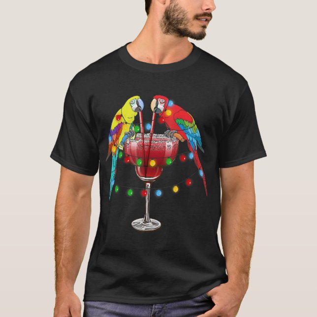 Parrots Sonne Weihnachten im Juli Sommer Palm Ta T-Shirt (Vorderseite)