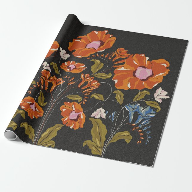 Parrott Paints Blooming Geschenkpapier (Ungerollt)