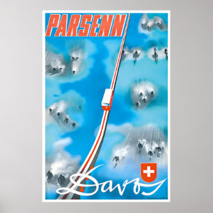 Parsenn Davos Art Schweiz Poster Druck