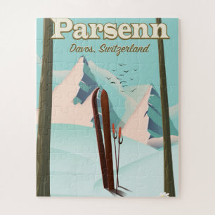 Parsenn Schweiz Skireiseplakat.