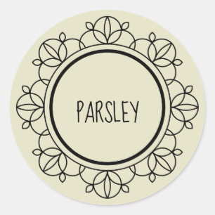 Parsley-Gewürzetiketten Runder Aufkleber