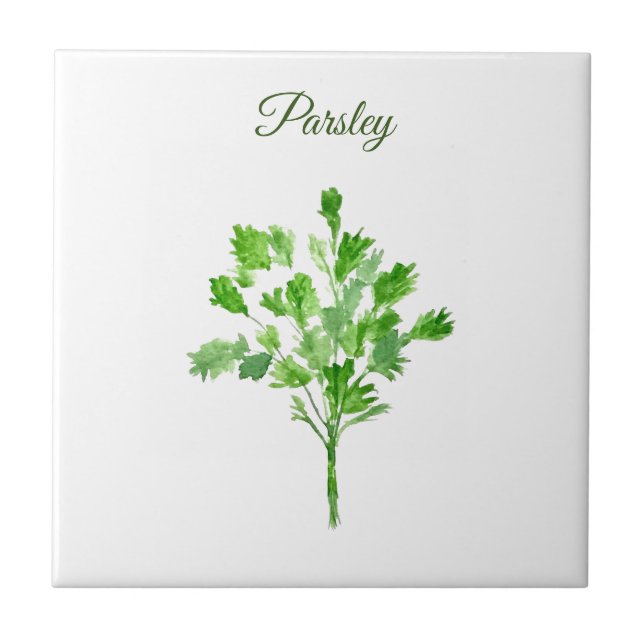 Parsley Herb Grüne Küche Kulinarisches Grün Chic Fliese (Vorderseite)