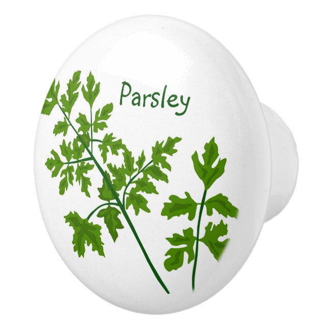 Parsley Herbs Kitchen Keramik Knob Keramikknauf (Rechts)