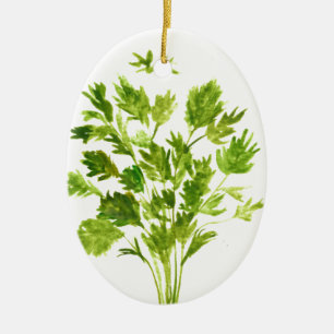 Parsley Kräuter Wasserfarbene Naturküche Grün Keramik Ornament