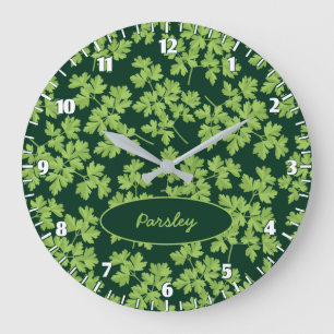 Parsley Pattern Große Wanduhr