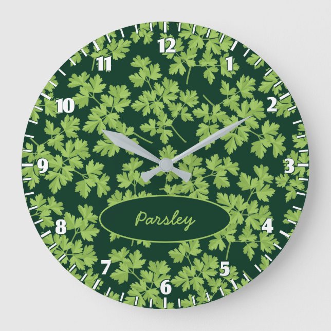 Parsley Pattern Große Wanduhr (Vorderseite)