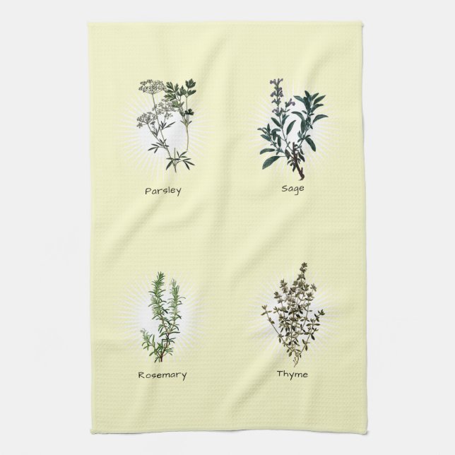Parsley Sage Rosemary & Thyme Herbs Geschirrtuch (Vertikal)