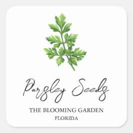 Parsley Seeds-Label Quadratischer Aufkleber