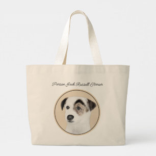 Parson Jack Russell Terrier Malerei Haustier Hund Jumbo Stoffbeutel