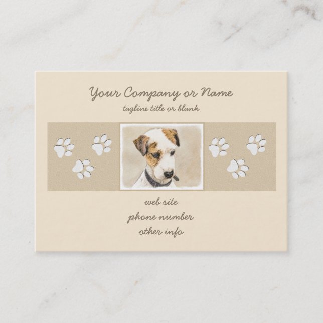 Parson Jack Russell Terrier Painting - Hund Art Visitenkarte (Vorderseite)