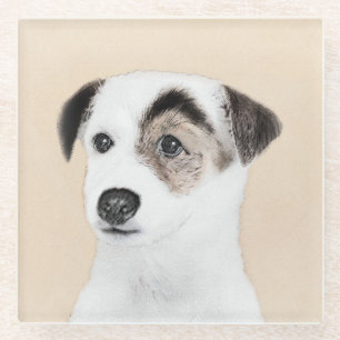 Parson Jack Russell Terrier Painting - Hunde Kunst Glasuntersetzer
