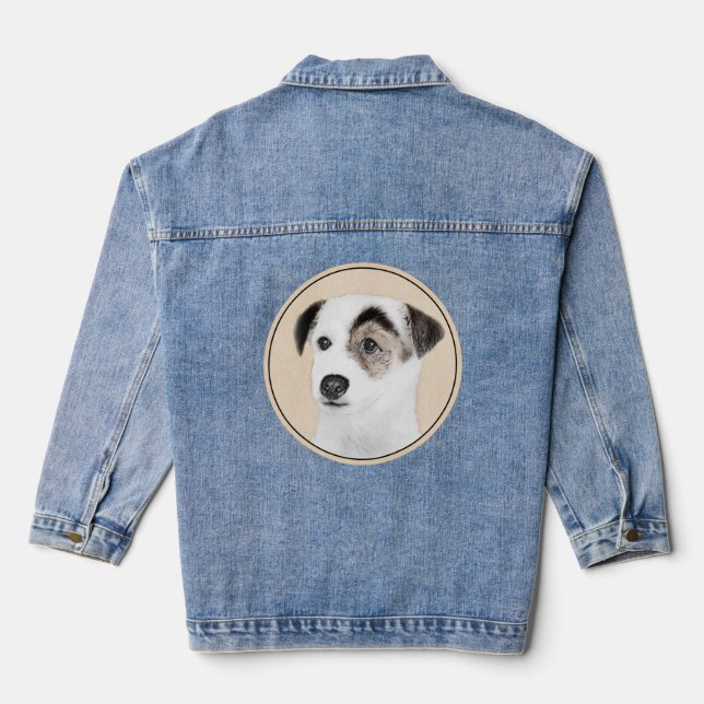 Parson Jack Russell Terrier Painting - Hunde Kunst Jeansjacke (Rückseite)