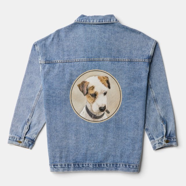 Parson Jack Russell Terrier Painting - Hunde Kunst Jeansjacke (Rückseite)