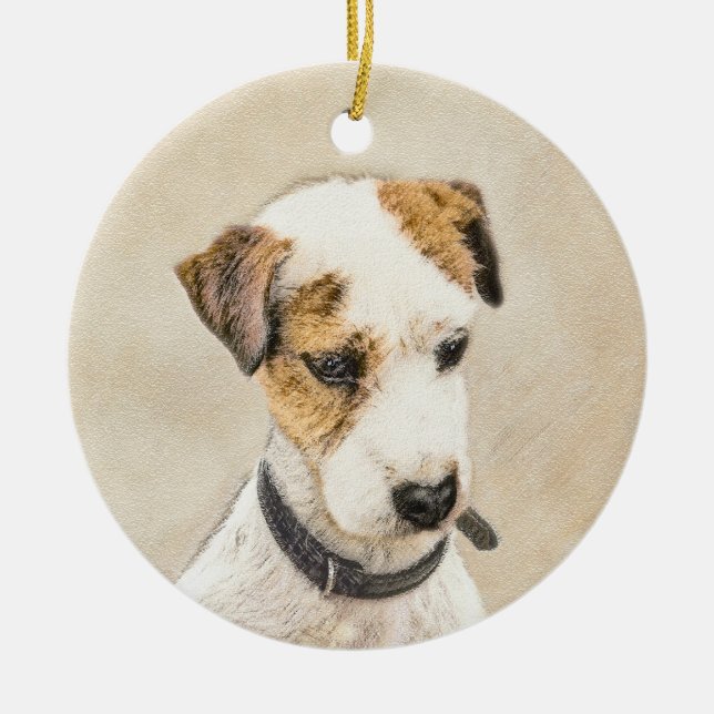 Parson Jack Russell Terrier Painting - Hunde Kunst Keramik Ornament (Vorne)