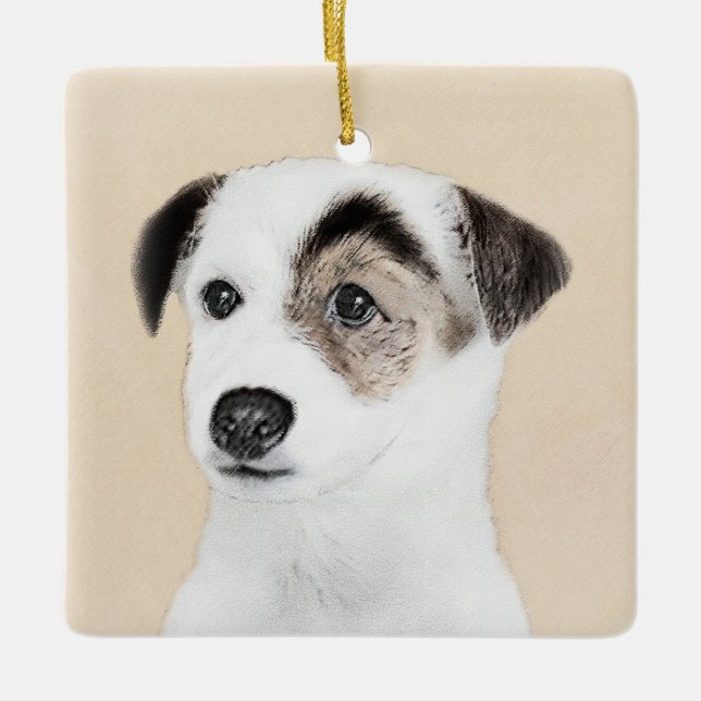 Parson Jack Russell Terrier Painting - Hunde Kunst Keramikornament (Vorderseite)