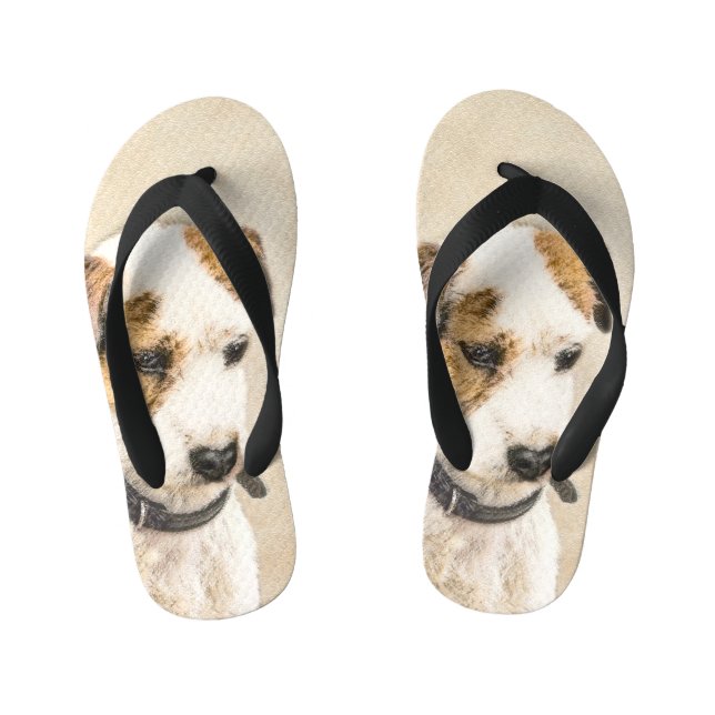 Parson Jack Russell Terrier Painting - Hunde Kunst Kinderbadesandalen (Fußbett)