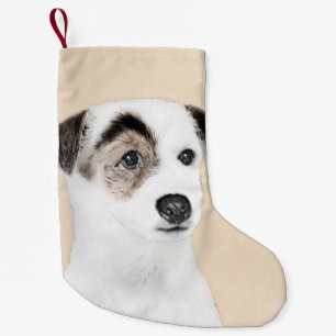 Parson Jack Russell Terrier Painting - Hunde Kunst Kleiner Weihnachtsstrumpf