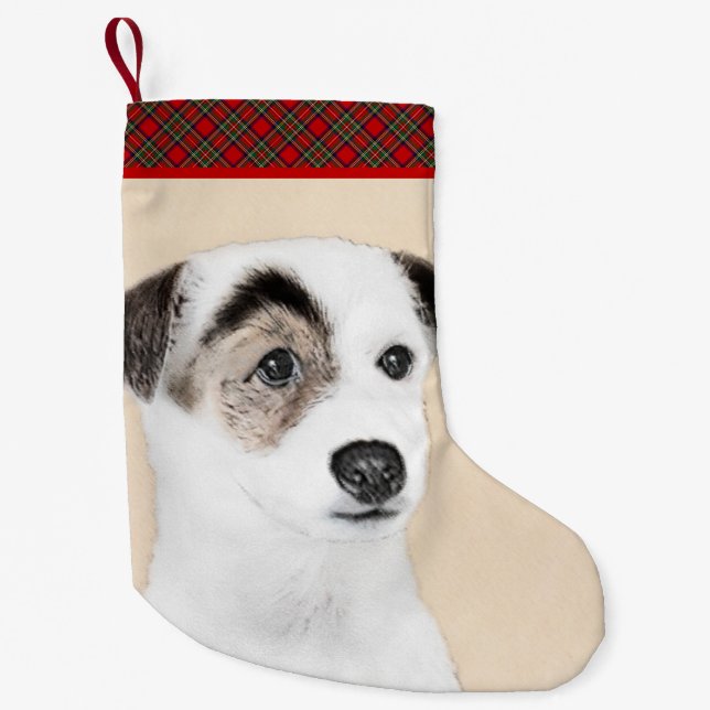 Parson Jack Russell Terrier Painting - Hunde Kunst Kleiner Weihnachtsstrumpf (Vorderseite)
