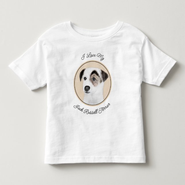 Parson Jack Russell Terrier Painting - Hunde Kunst Kleinkind T-shirt (Vorderseite)