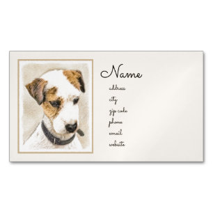 Parson Jack Russell Terrier Painting - Hunde Kunst Magnetische Visitenkarte