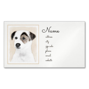 Parson Jack Russell Terrier Painting - Hunde Kunst Magnetische Visitenkarte