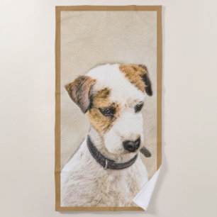 Parson Jack Russell Terrier Painting - Hunde Kunst Strandtuch