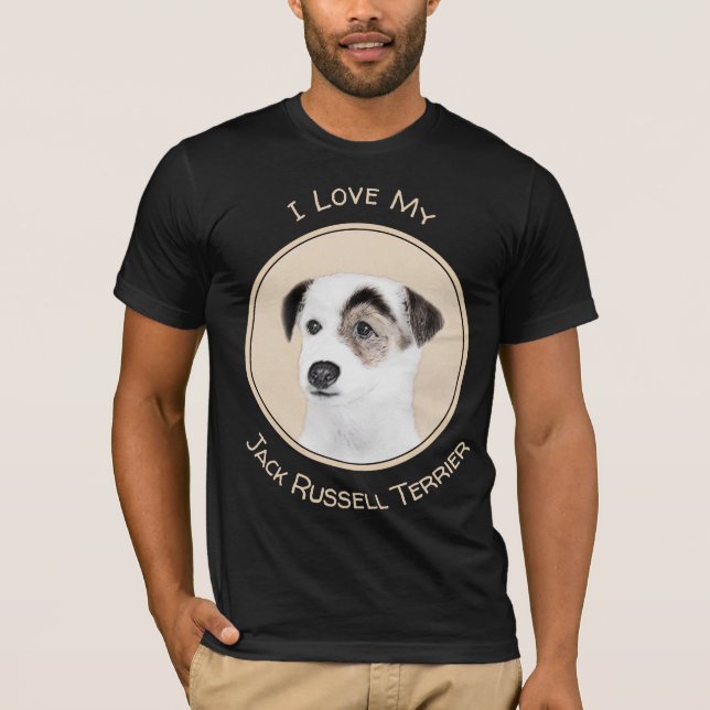 Parson Jack Russell Terrier Painting - Hunde Kunst T-Shirt (Vorderseite)