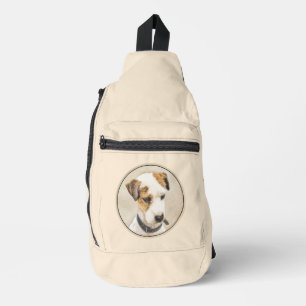 Parson Jack Russell Terrier Painting Pet Dog Art Crossbody Bag