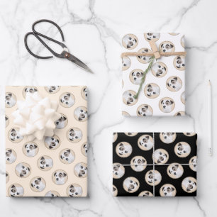 Parson Jack Russell Terrier Painting Pet Dog Art Geschenkpapier Set