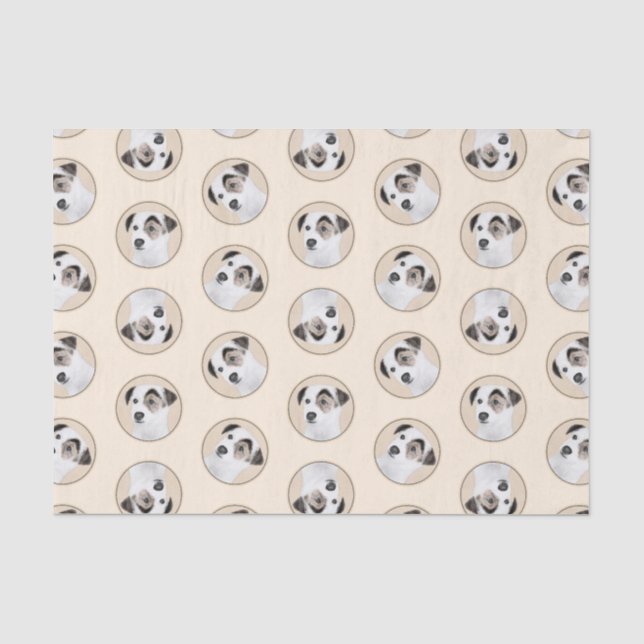 Parson Jack Russell Terrier Painting Pet Dog Art Seidenpapier (Vorderseite)
