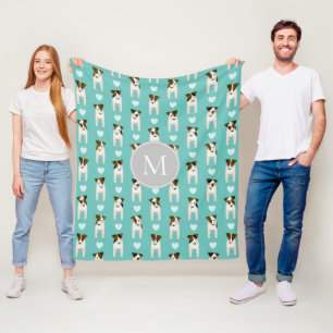 Parson Jack Russell Terriers Musterlicht aquamarin Fleecedecke
