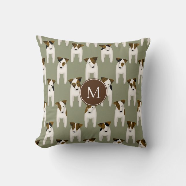 Parson Jack Russell Terriers sage oder JA Farbe Kissen (Vorderseite)